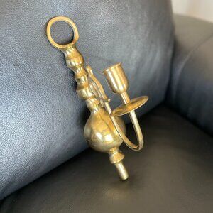 Vintage Brass Candle Holder Wall Sconce